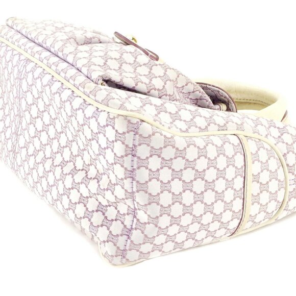 CELINE Tote Bag Macadam Beige Canvas ?~ Leather Authentic - Picture 3 of 8